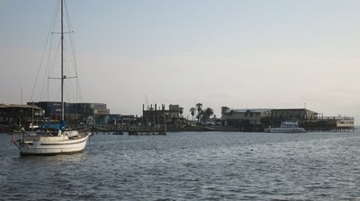 photo of yacht at anchor in Wallis Bay Namibia