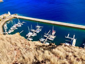 An overhead view of the marina Quinta do Lorde